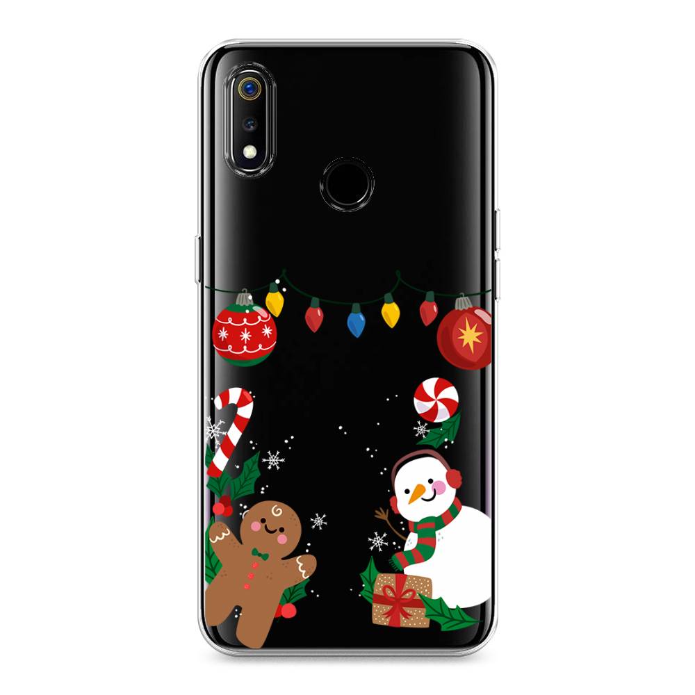 

Чехол на Realme 3 "Новогоднее настроение", Коричневый;красный;зеленый, 251050-5