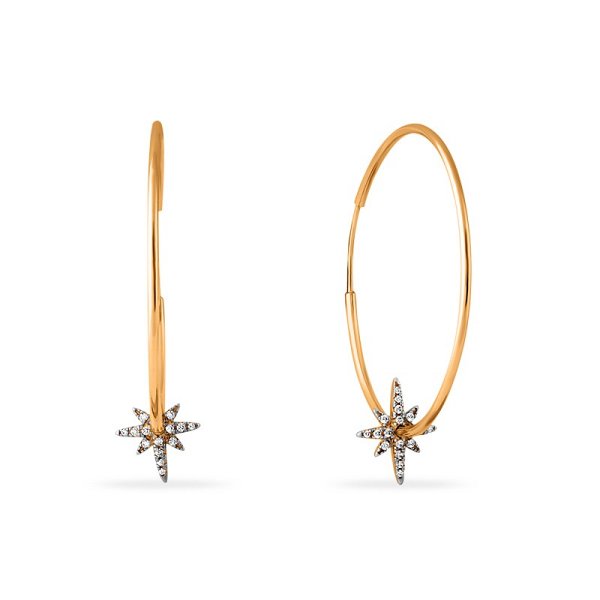 

Серьги конго из золота TEO MAORI 803-215466, фианит, 803-215466