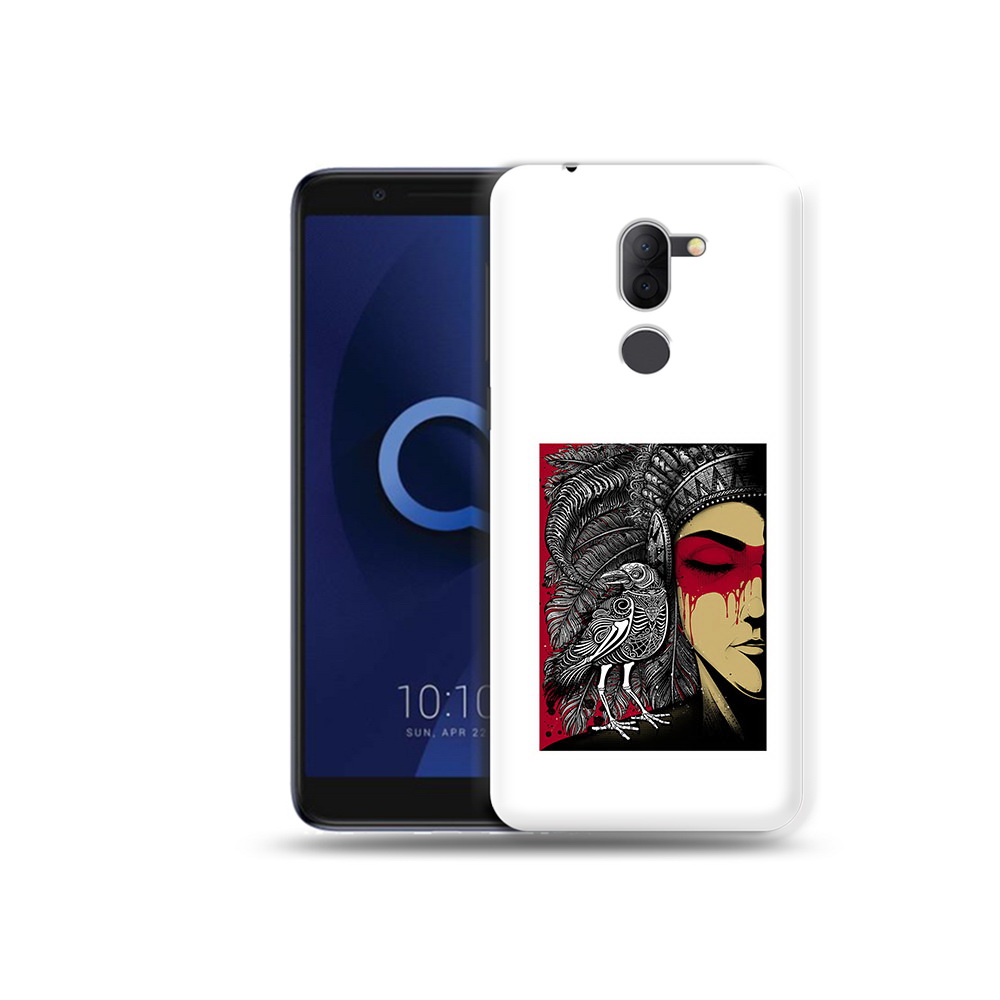

Чехол MyPads Tocco для Alcatel 3X девушка с вороном в абстракции (PT112114.674.311), Прозрачный, Tocco