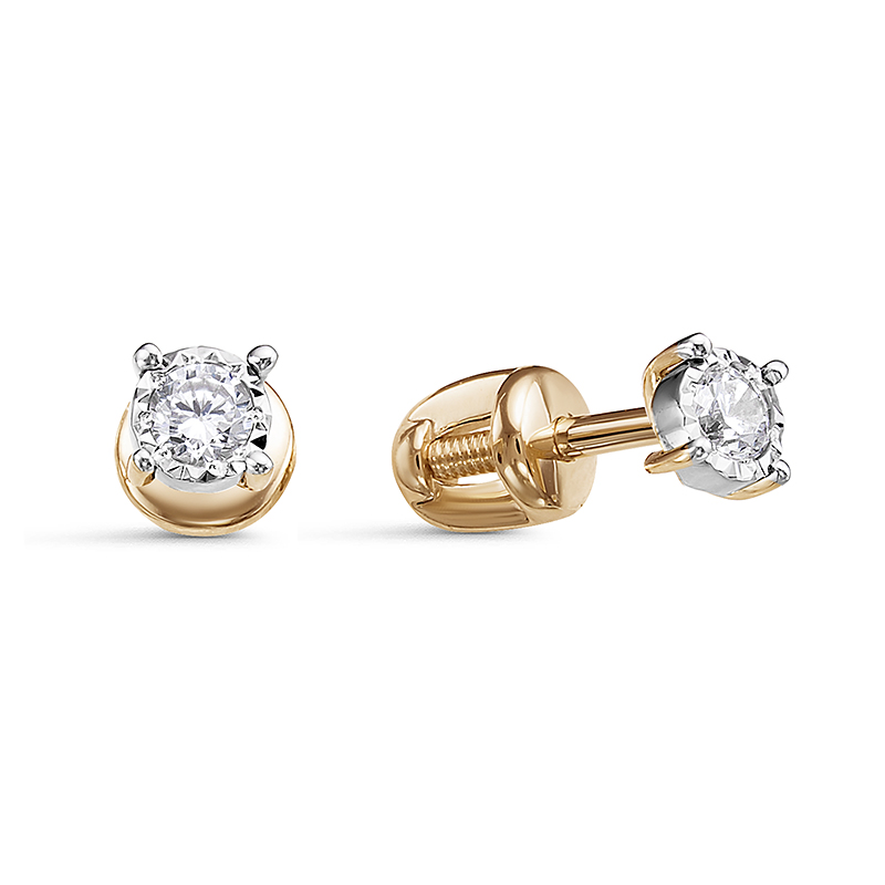 

Серьги пусеты из золота TEO MAORI 8БР150101р, бриллиант, 8БР150101р