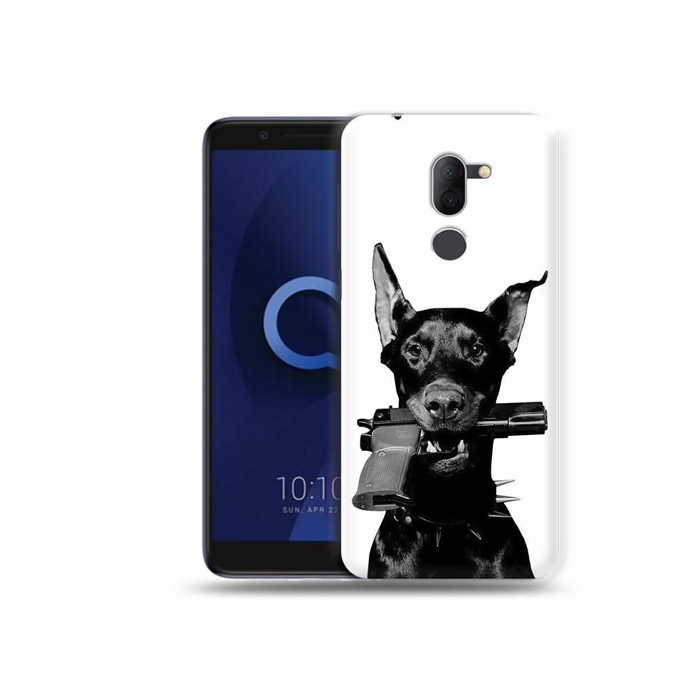 Чехол MyPads Tocco для Alcatel 3X доберман с пистолетом (PT112114.674.331)