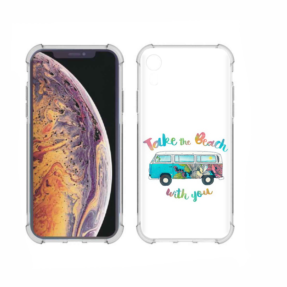 

Чехол MyPads Tocco для Apple iPhone XR Хиппи автобус, Прозрачный, Tocco