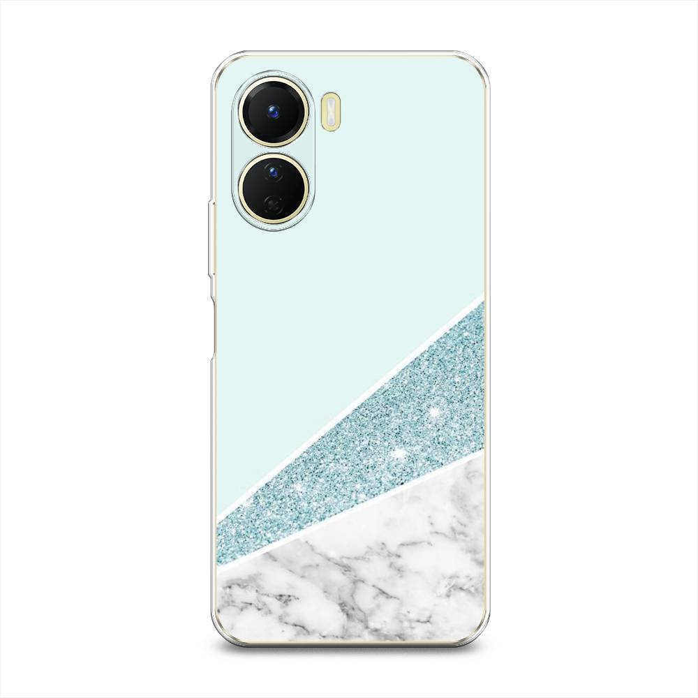 

Чехол Awog на Vivo Y16 "Мрамор с голубыми блестками", Голубой;белый, 267850-3