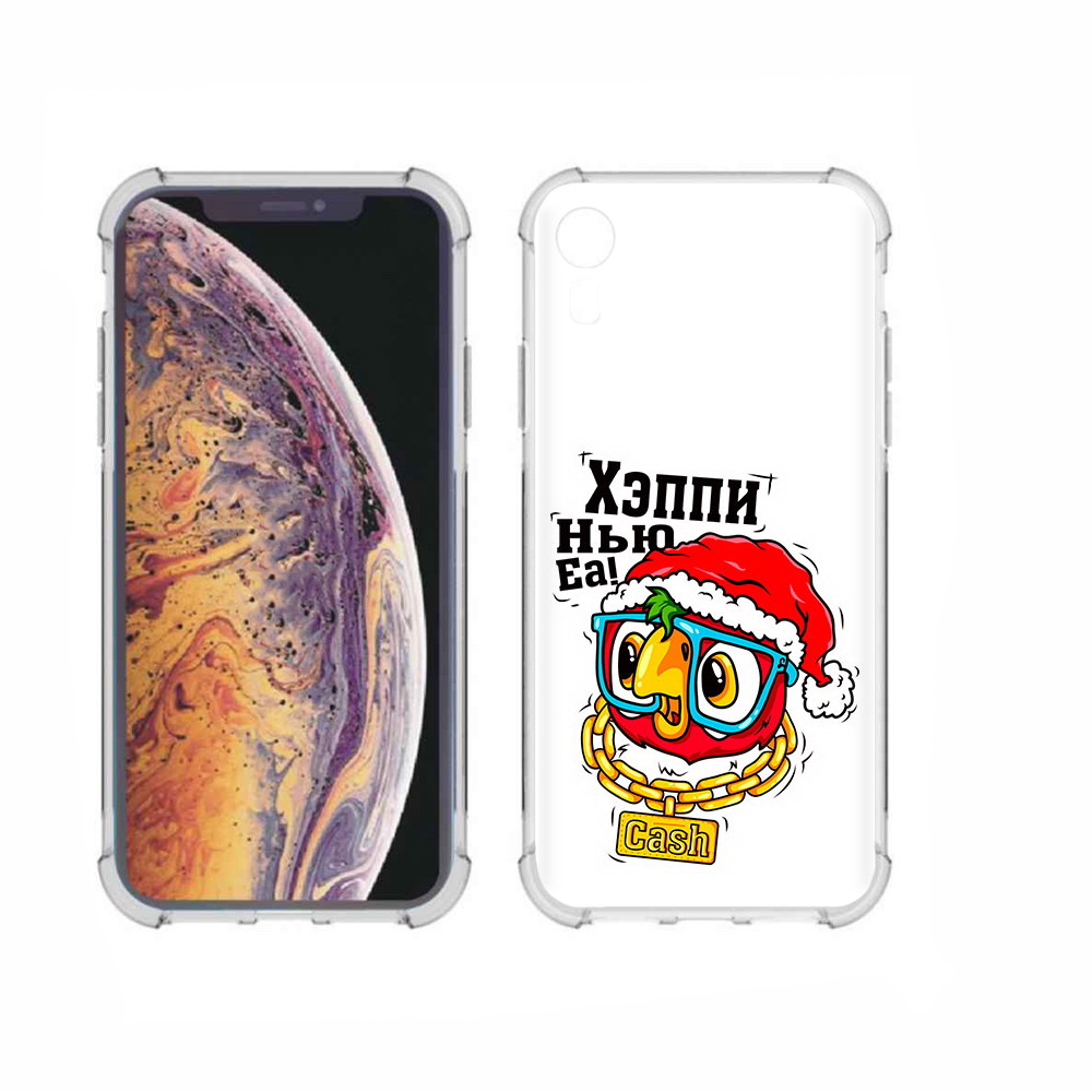 

Чехол MyPads Tocco для Apple iPhone XR Хэппи нью еа, Прозрачный, Tocco
