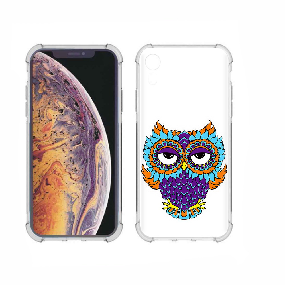 

Чехол MyPads Tocco для Apple iPhone XR Цветная сова, Прозрачный, Tocco