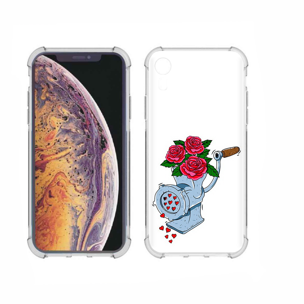 

Чехол MyPads Tocco для Apple iPhone XR Цветочные сердца, Прозрачный, Tocco