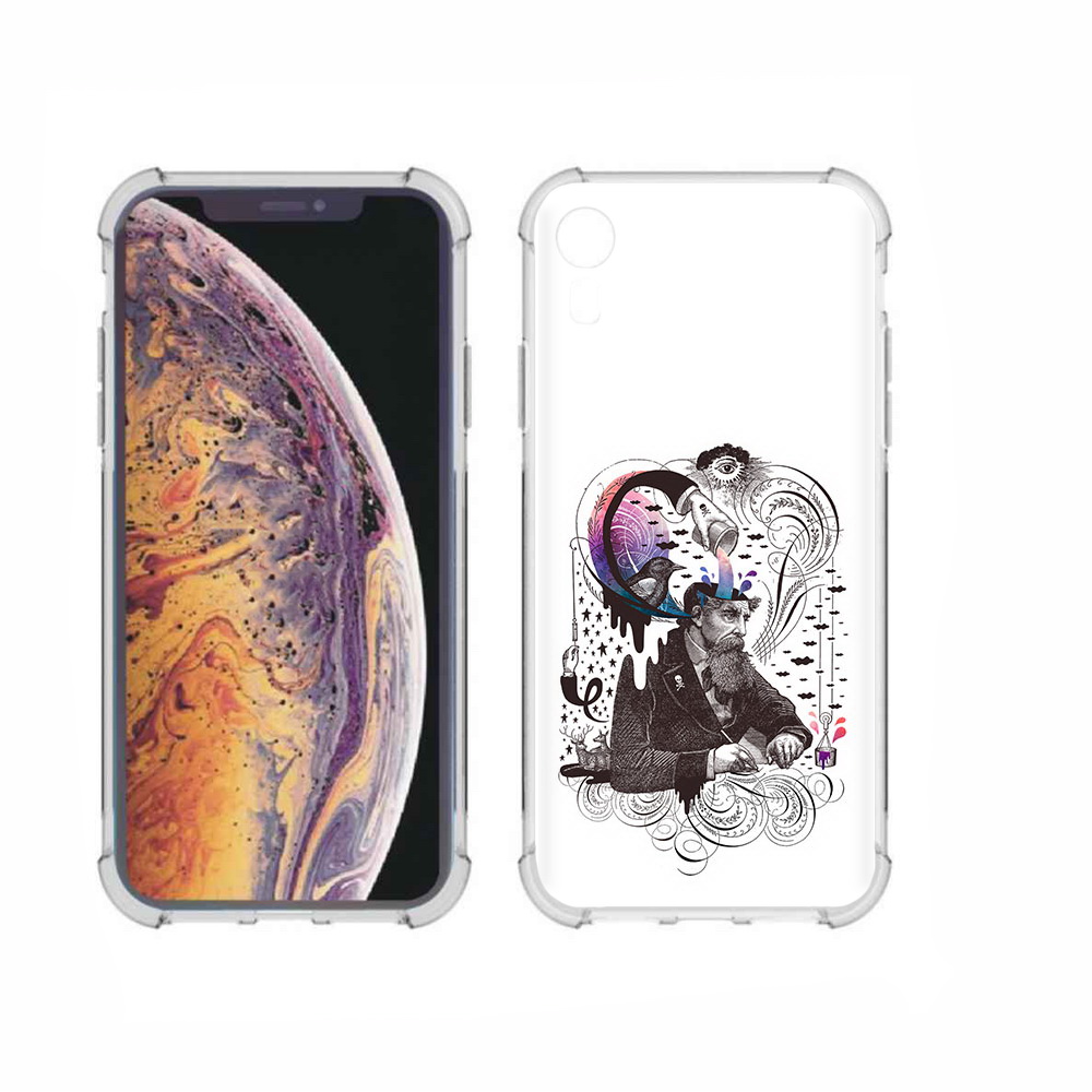 

Чехол MyPads Tocco для Apple iPhone XR абстракция думающий мужчина, Прозрачный, Tocco