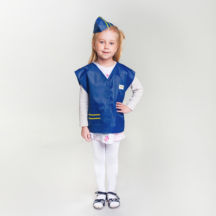 

Карнавальный костюм "Стюардесса", жилетка, пилотка, 4-6 лет, рост 110-122 см