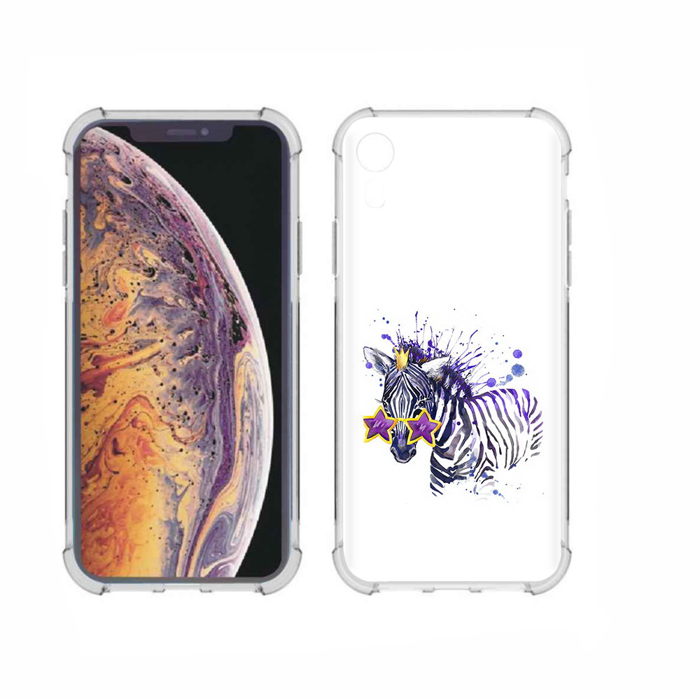 

Чехол MyPads Tocco для Apple iPhone XR акварельная зебра, Прозрачный, Tocco