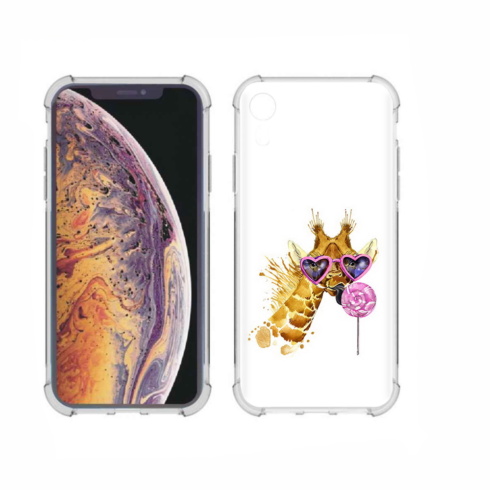 

Чехол MyPads Tocco для Apple iPhone XR акварельный жираф, Прозрачный, Tocco