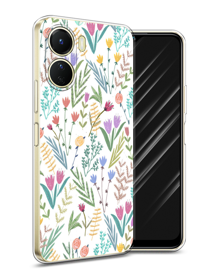 

Чехол Awog на Vivo Y16 "Полевые цветы рисунок", Белый;зеленый, 267850-8