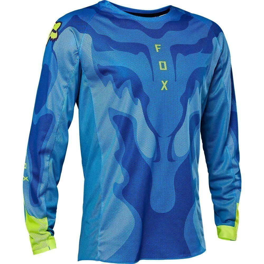 

Мотоджерси Fox, Airline Exo Jersey, Blue/Yellow, 2023, M, Голубой;желтый, Airline Exo