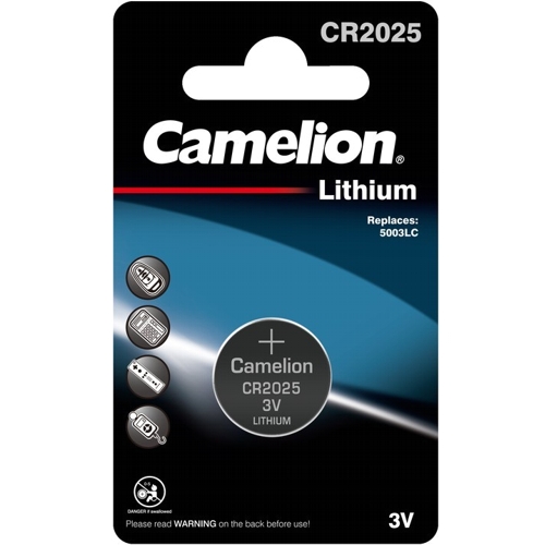 

Батарейка Camelion CR2025 3В литиевая в блистере, 2 комплекта по 1шт.
