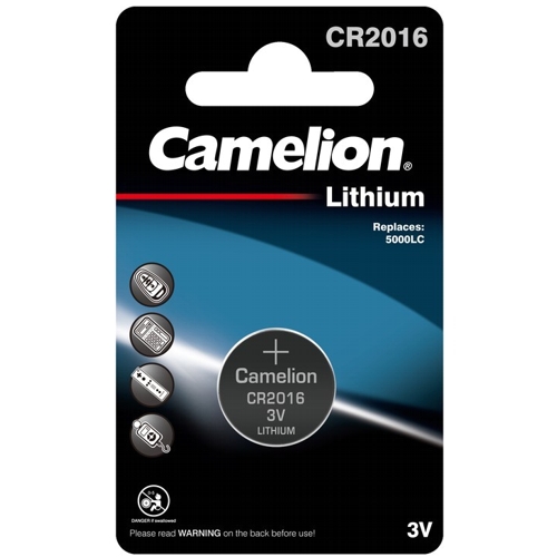 

Батарейка Camelion CR2016 3В литиевая в блистере, 2 комплекта по 1шт.