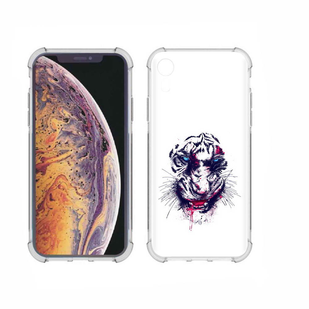 

Чехол MyPads Tocco для Apple iPhone XR безумный тигр, Прозрачный, Tocco