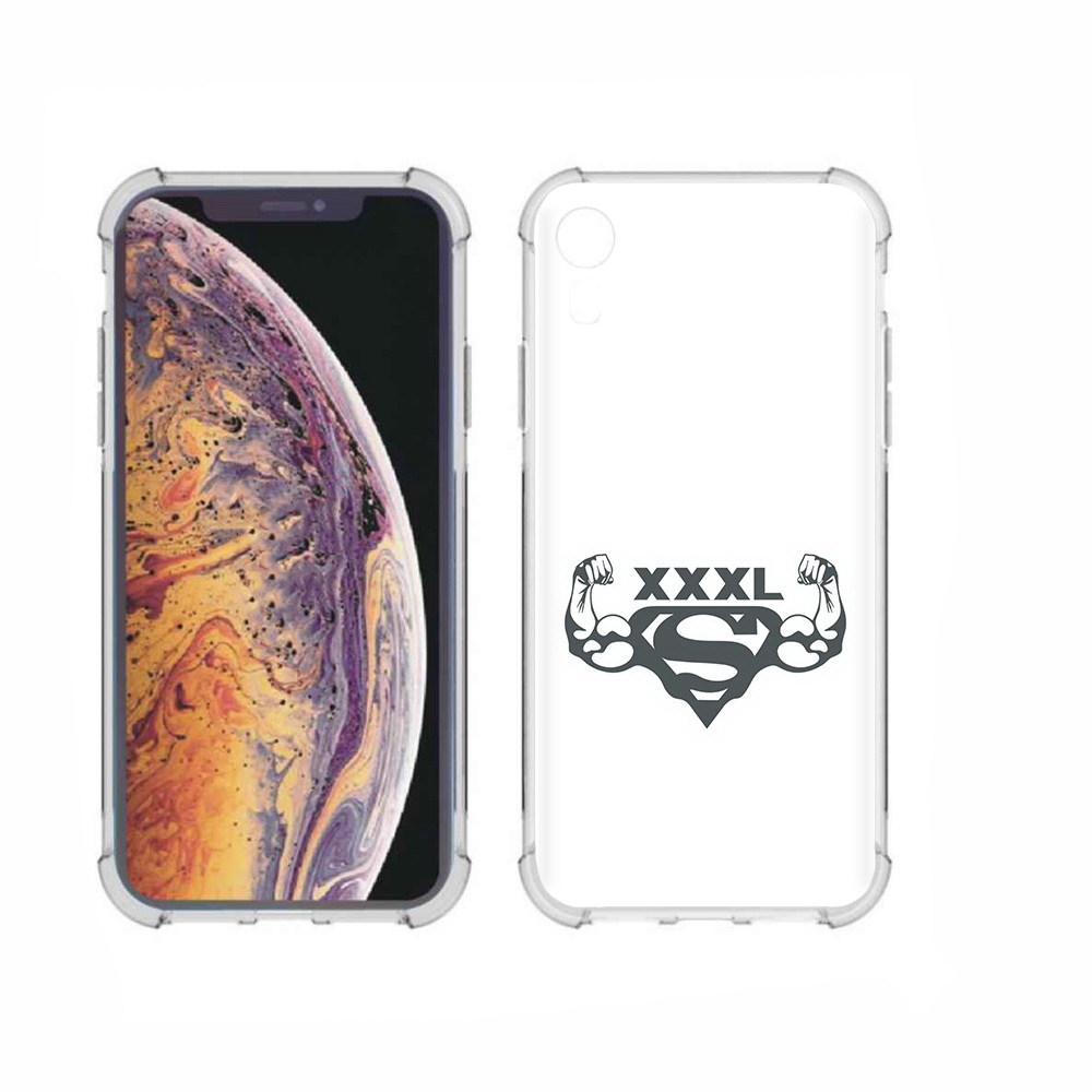 

Чехол MyPads Tocco для Apple iPhone XR бодибилдинг супермен, Прозрачный, Tocco