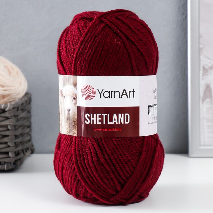 

Пряжа Shetland 30% шерсть верджин, 70% акрил 220м/100гр (523 бордо), Бордовый