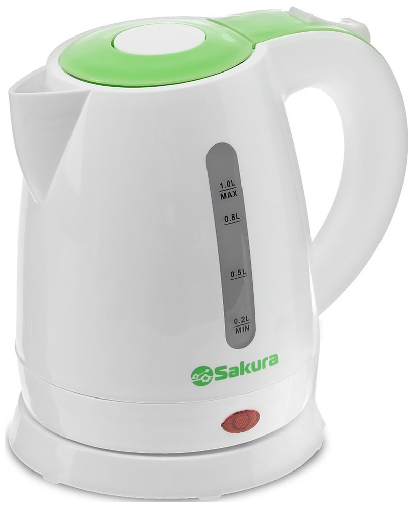 фото Чайник электрический sakura sa-2342gr 1 л white, green