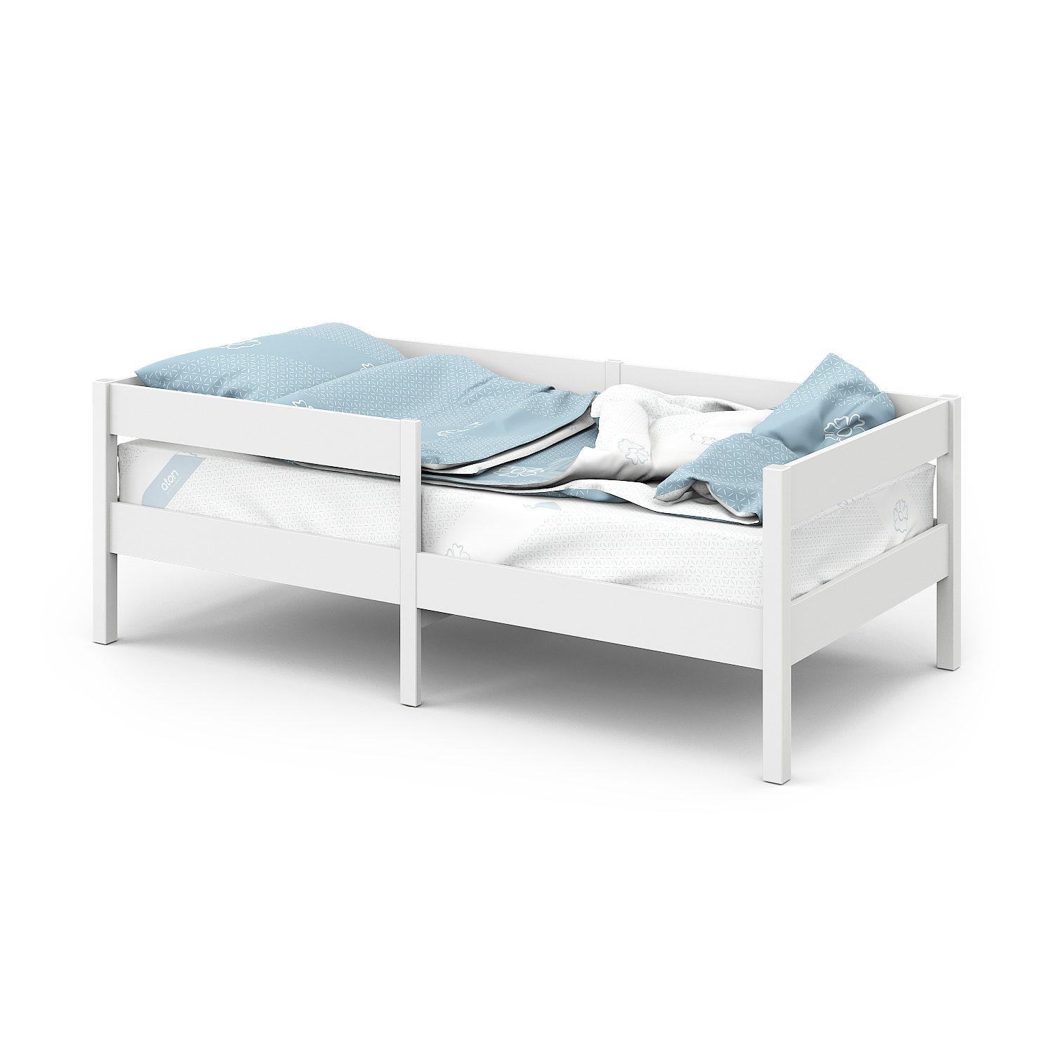 Кровать детская Атон Мебель СОФА СКАНДИ, 160х80, белый-белый