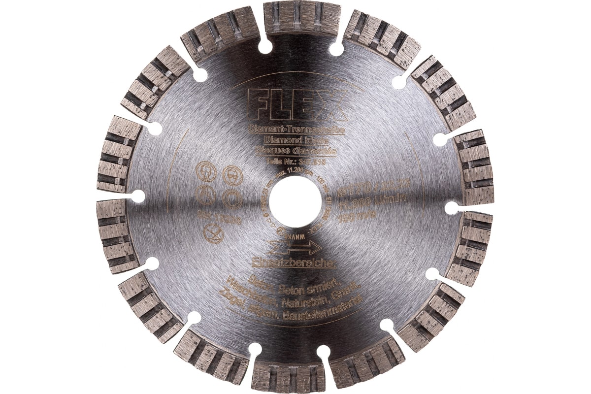 Алмазный отрезной диск по бетону и граниту 170x22,2 мм FLEX 347515