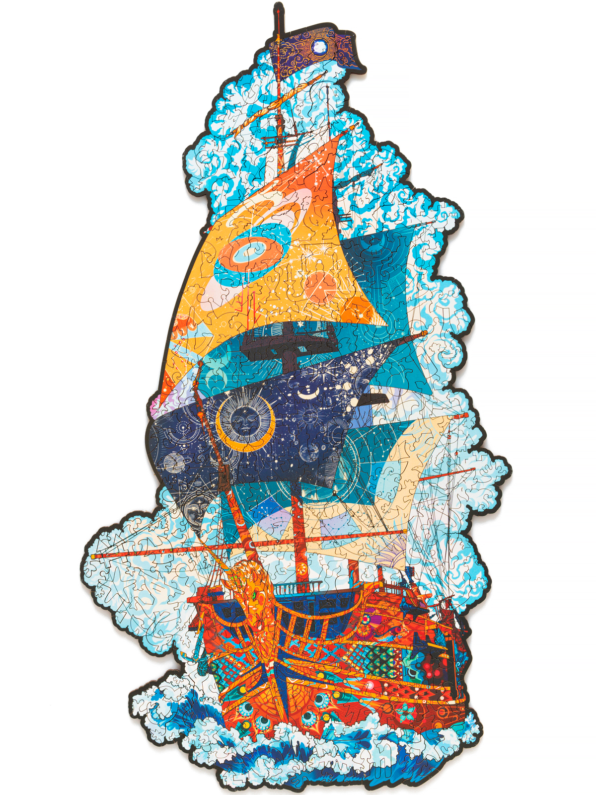 фото Деревянные пазлы для взрослых и детей rugo корабль, 31х55см, 334 деталей