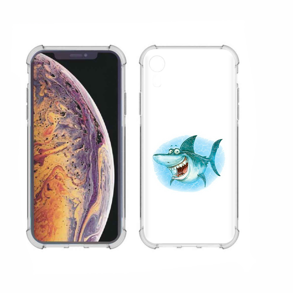 

Чехол MyPads Tocco для Apple iPhone XR веселая акула, Прозрачный, Tocco