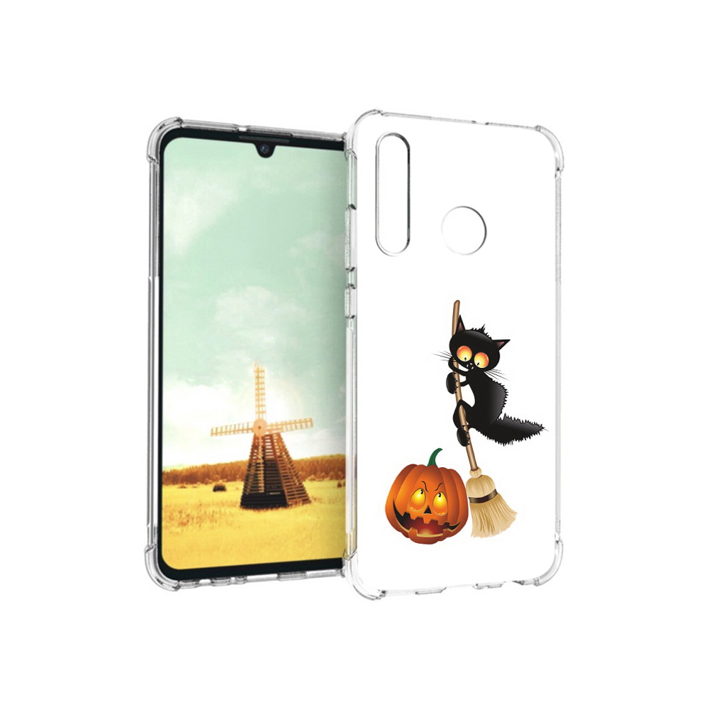 

Чехол MyPads Tocco для Huawei P Smart+ хэлуинский котик, Прозрачный, Tocco