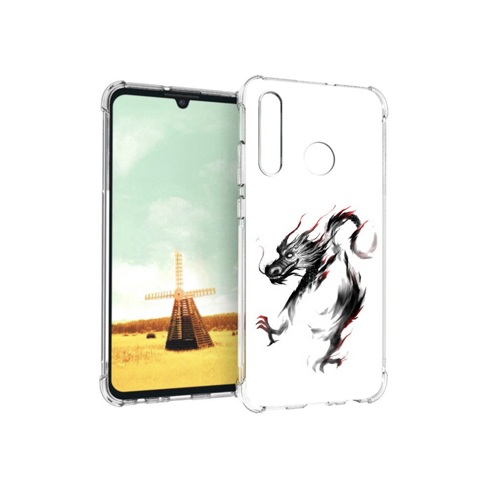 

Чехол MyPads Tocco для Huawei P Smart+ черный дракон, Прозрачный, Tocco