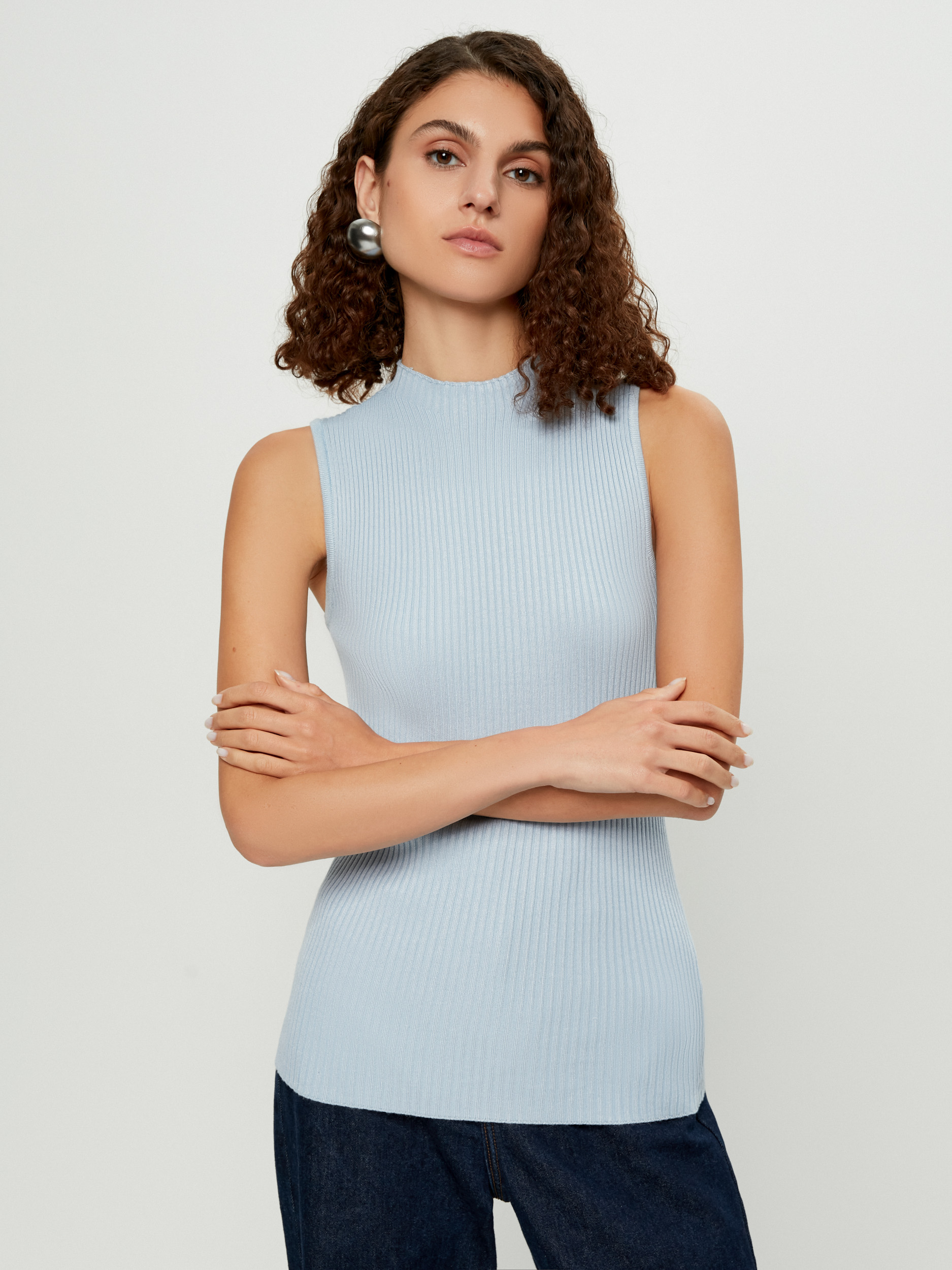 

Топ женский ZARINA 2368633833-41 голубой M, 2368633833-41
