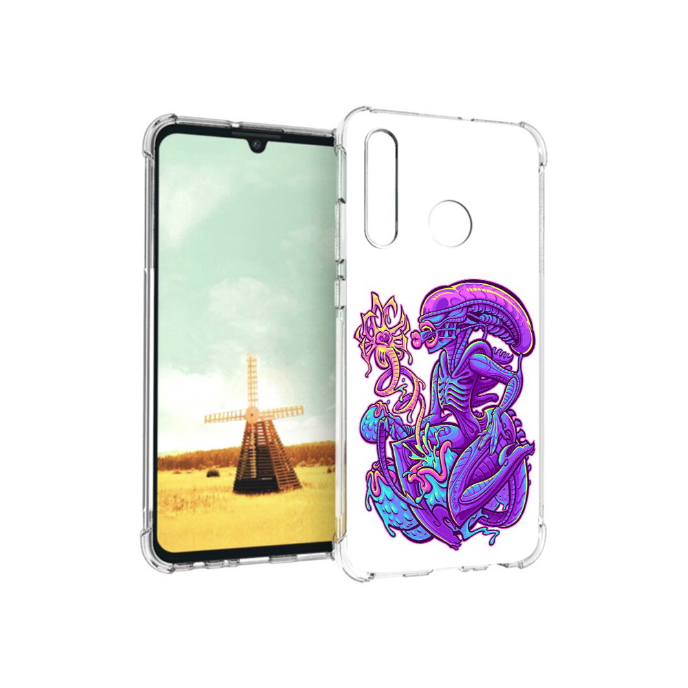 

Чехол MyPads Tocco для Huawei P Smart+ чужой фиолетовый цвет, Прозрачный, Tocco