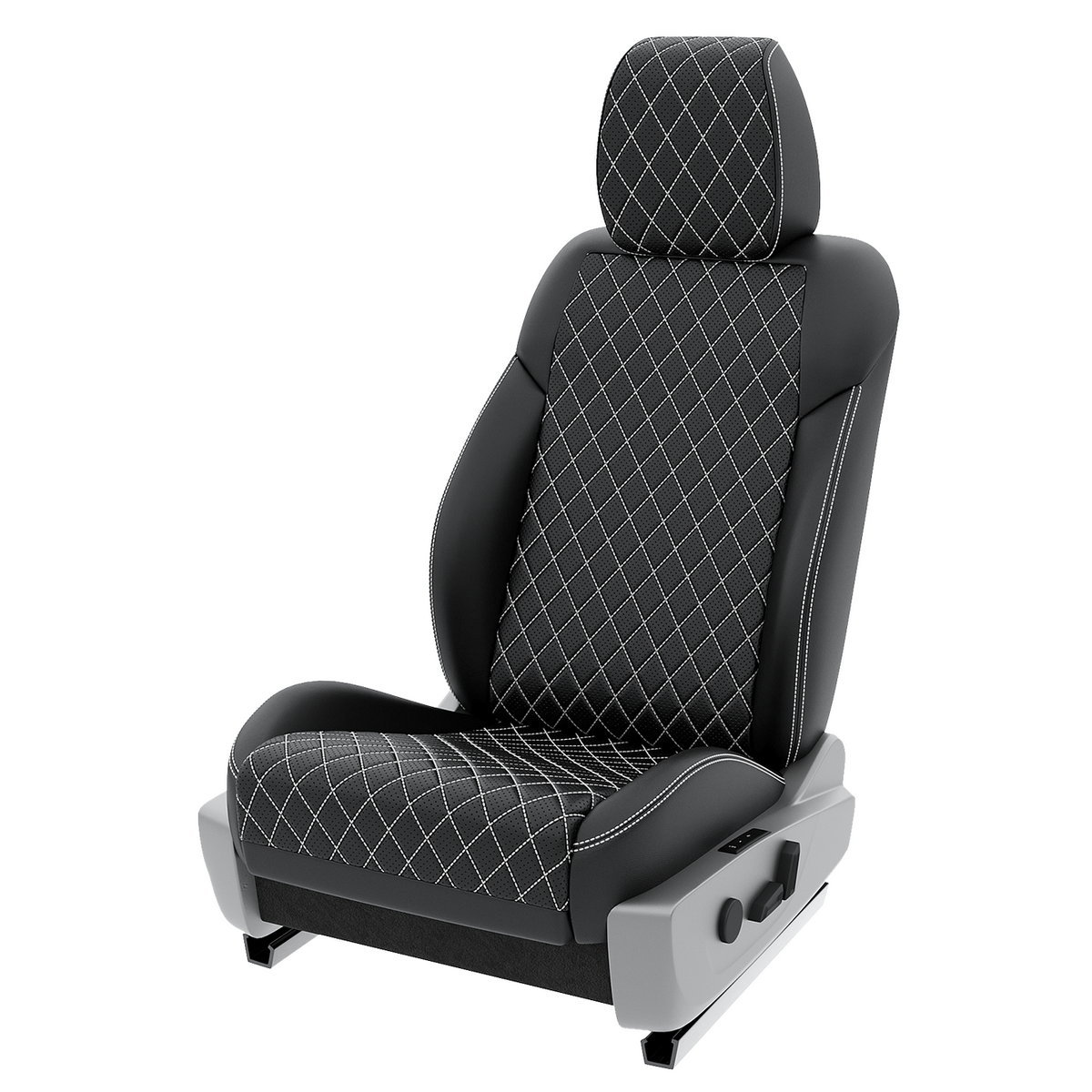 

Чехлы на сиденья Automobiler для Nissan Qashqai A-A-1299F2S381 Экокожа ромб, Черный, A-A-1299