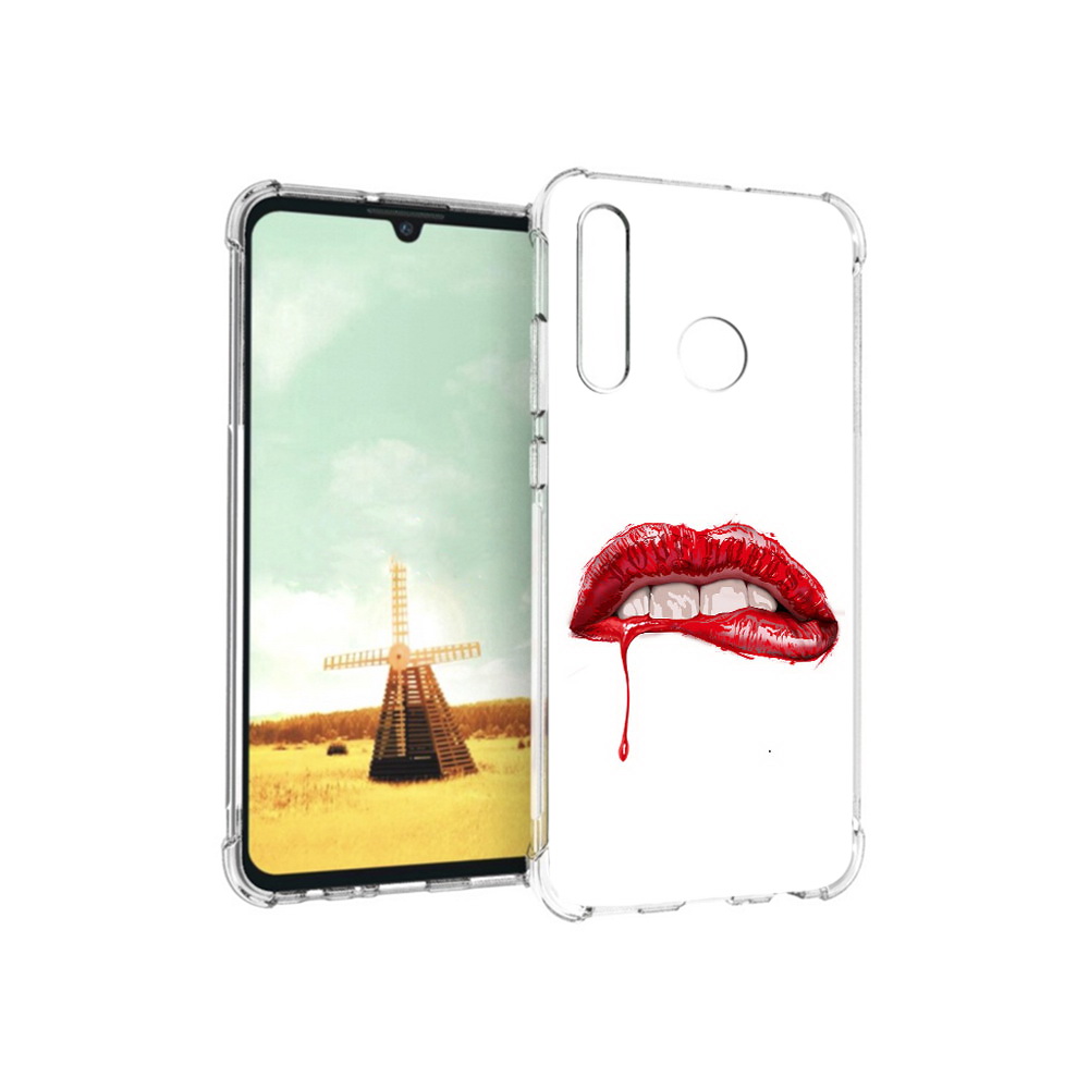 

Чехол MyPads Tocco для Huawei P Smart+ яркие красные губы, Прозрачный, Tocco