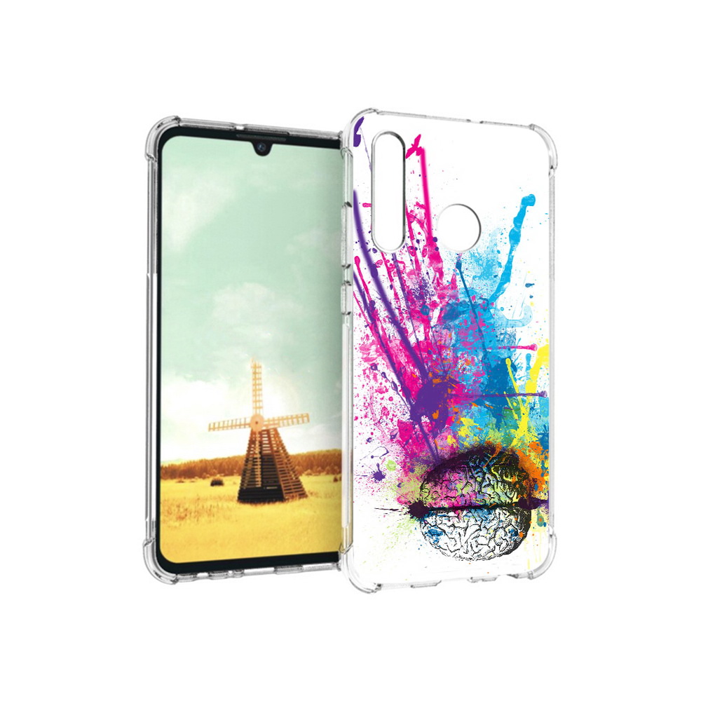 

Чехол MyPads Tocco для Huawei P Smart+ яркий красочный мозг, Прозрачный, Tocco