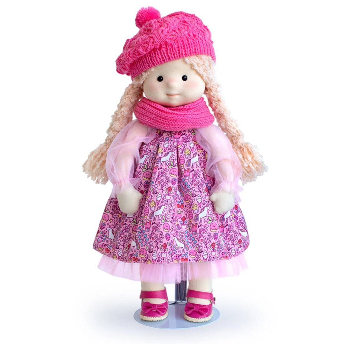 Кукла Minimalini Аврора в шапочке и шарфе 38 см, Mm-Avrora-02