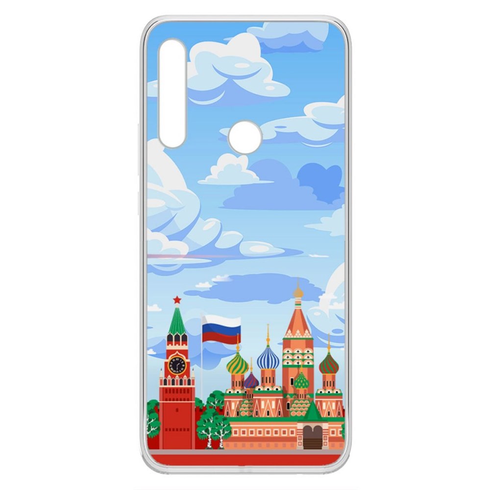 фото Чехол-накладка krutoff clear case красная площадь для huawei p smart z