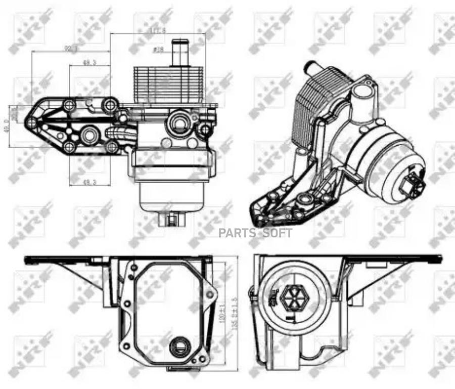 

Кулер масл. FORD Transit 300 2.2D/2.4D 04/06>