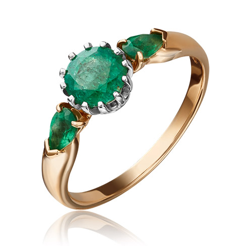 

Кольцо из красного золота с изумрудом р. 17 PLATINA jewelry 01-1145-00-103-1110-30, 01-1145-00-103-1110-30