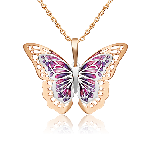 

Кулон из комбинированного золота PLATINA jewelry 03-3167-02-000-1111-48, эмаль, 03-3167-02-000-1111-48