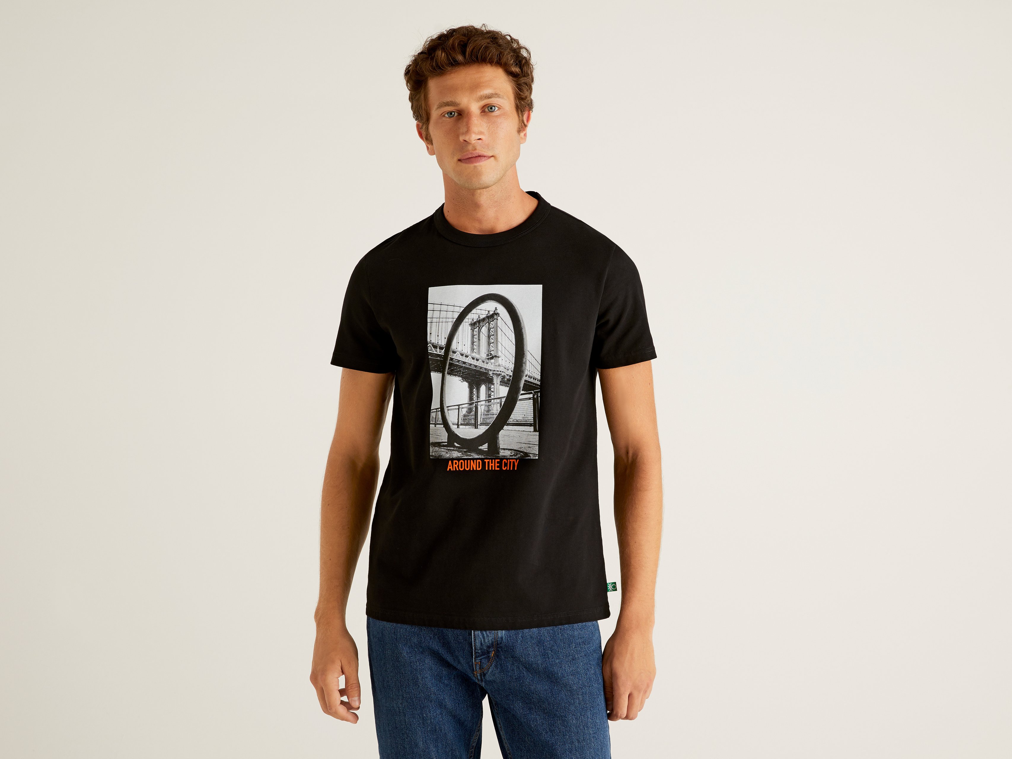 

Футболка мужская United Colors of Benetton 21A_3MI5J1AI6 черная L