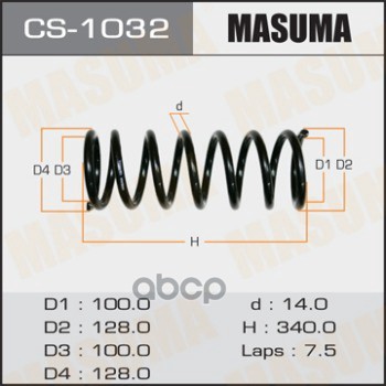 

Пружина Задн.Toyota Ipsum 96-01 Sxm10, Cxm10 Masuma арт. CS1032