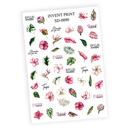 

Набор, iNVENT PRiNT, Слайдер-дизайн «Листья. Цветы» №SD-90, 3 шт., Разноцветный