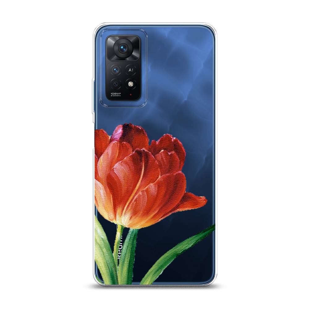 фото Силиконовый чехол "красный тюльпан" на xiaomi redmi note 11 pro 5g awog