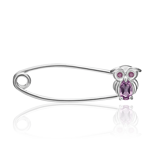 

Брошь из серебра с эмалью/аметистом PLATINA jewelry 04-0251-00-203-0200-68, 04-0251-00-203-0200-68