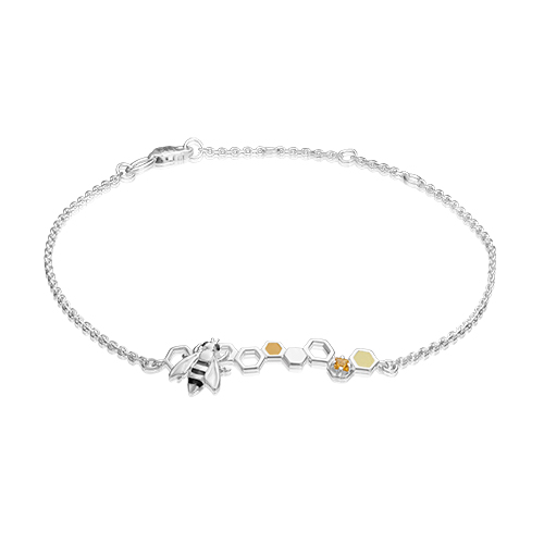 

Браслет из серебра с эмалью/цитрином р. 17 PLATINA jewelry 05-0643-00-206-0200-68, 05-0643-00-206-0200-68