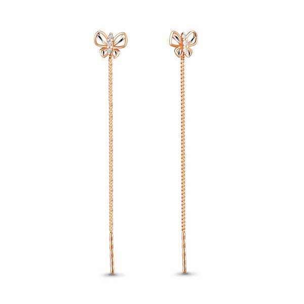 

Серьги продевки из золота TEO MAORI 840998.1, фианит, 840998.1