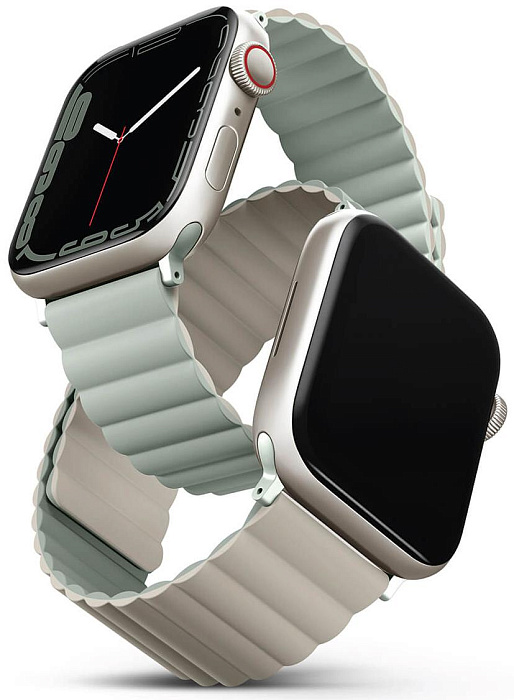 Ремешок Uniq Revix reversible Magnetic для Apple Watch 42/44/45 mm (Sage/Beige)