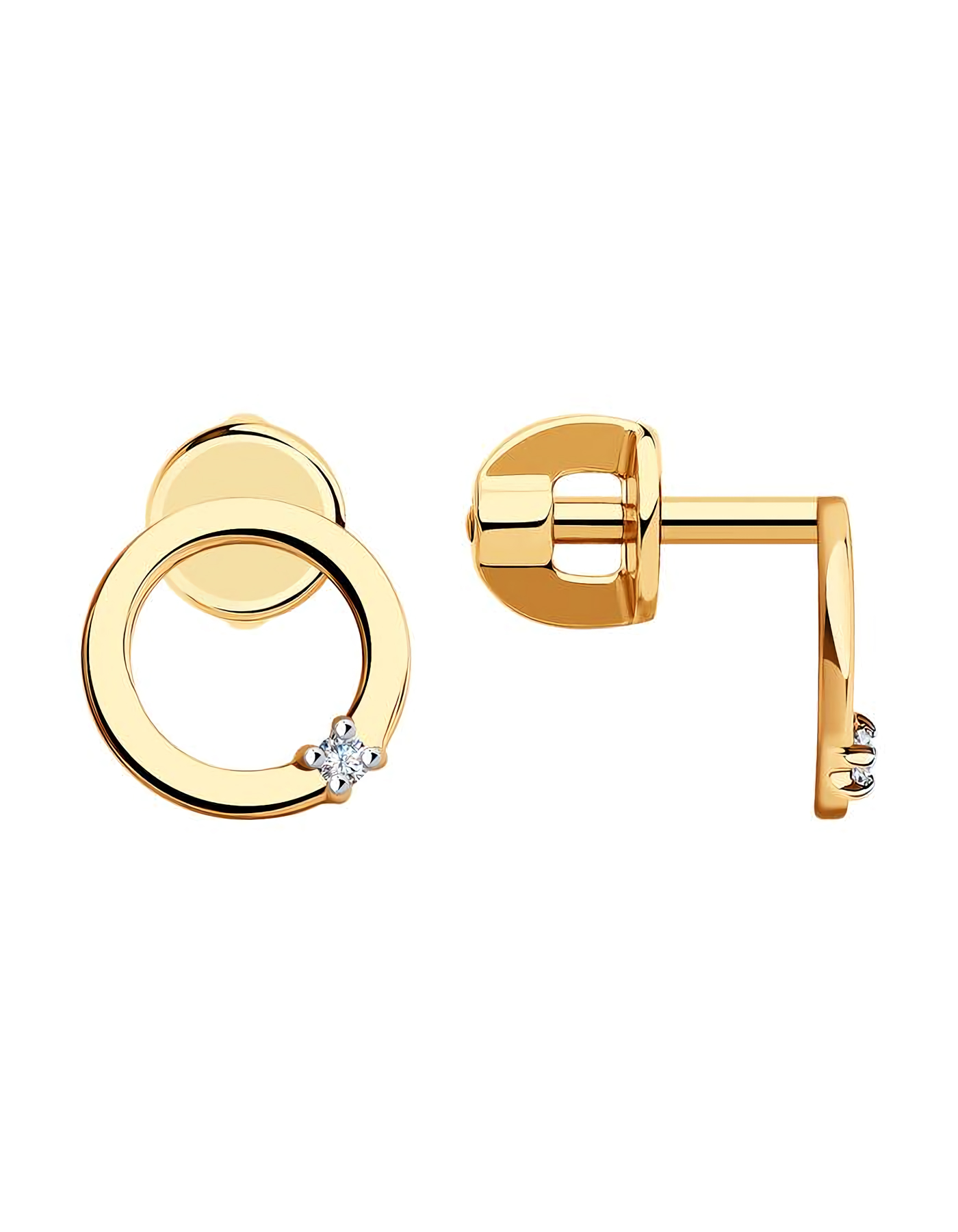 

Серьги пусеты из золота TEO MAORI 929499, фианит, 929499