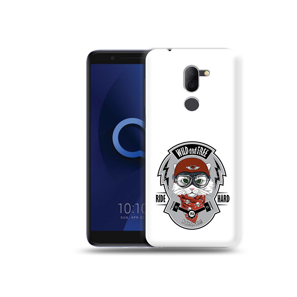 Чехол MyPads Tocco для Alcatel 3X кошка в шлеме (PT112114.674.404)
