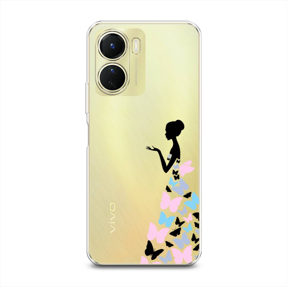 

Чехол Awog на Vivo Y16 "Платье из бабочек", Белый;розовый, 267850-1