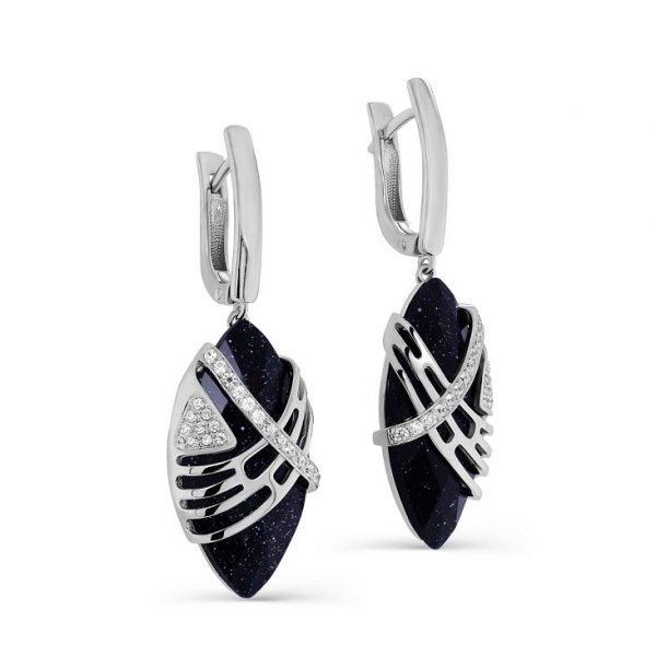 

Серьги из серебра TEO MAORI 812-258-1300, авантюрин, 812-258-1300
